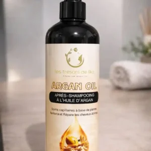 Après-shampoing à l’huile d’argan bio – Nutrition et démêlage cheveux secs 500ml