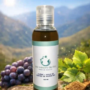 Huile de pépins de raisin bio au chébé – Soin capillaire pousse et anti-casse