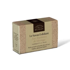 Savon exfoliant BIO aux tourteaux de Moringa – Peau lisse et éclat naturel 100 g