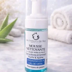 Mousse nettoyante aloe vera & Nila - Soin visage éclat