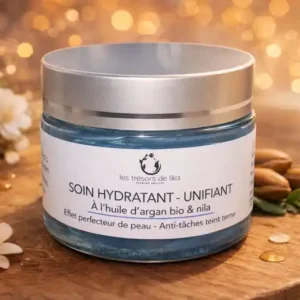Soin hydratant et unifiant à l’huile d’argan bio et Nila – Éclat du teint 50ml