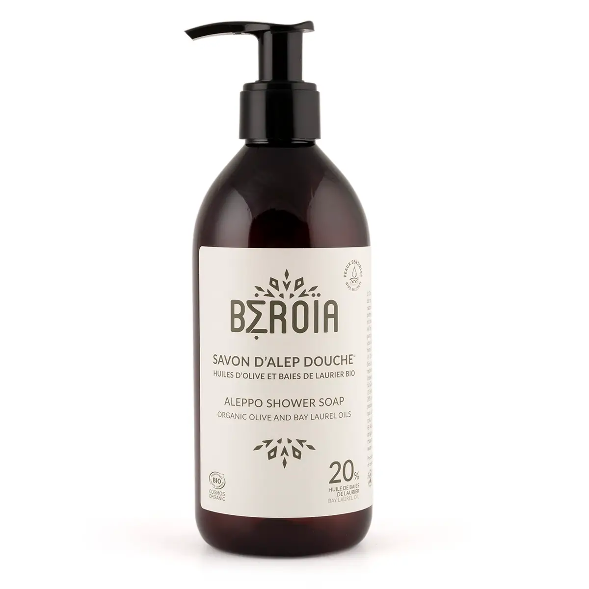 savon d’alep liquide,savon d’alep douche,savon olive laurier,gel douche savon d’alep,soin corps naturel,hygiène douce peau,nettoyer,apaiser et protéger la peau en douceur,Nettoyage doux