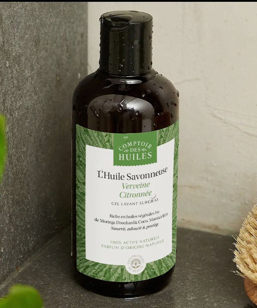 Huile savonneuse BIO Verveine Citronnée,Fraîcheur et douceur,huile lavante verveine citronnée,cosmétique bio douche,Nettoyage doux et fraîcheur tonique 250 ml,apporter fraîcheur et vitalité,nettoyer la peau en douceur