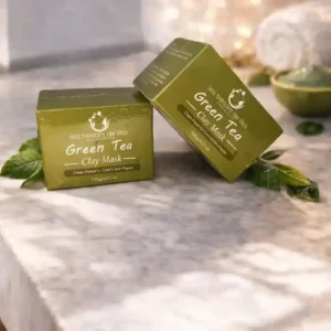 Masque à l’argile au thé vert bio – Purifiant, détox et éclat du teint 120 g