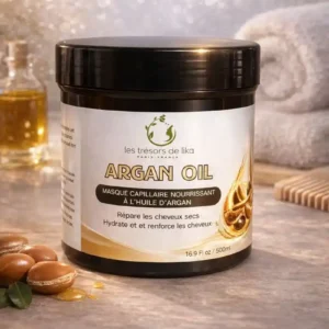 Masque nourrissant à l’huile d’argan – Soin cheveux secs et abîmés (500 ml)