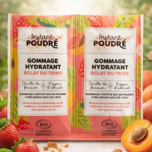 Gommage hydratant éclat du teint aux feuilles de fraisier & noyaux d’abricot