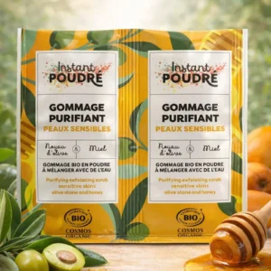 Gommage purifiant visage au noyau d’olive & miel – Douceur, pureté et confort
