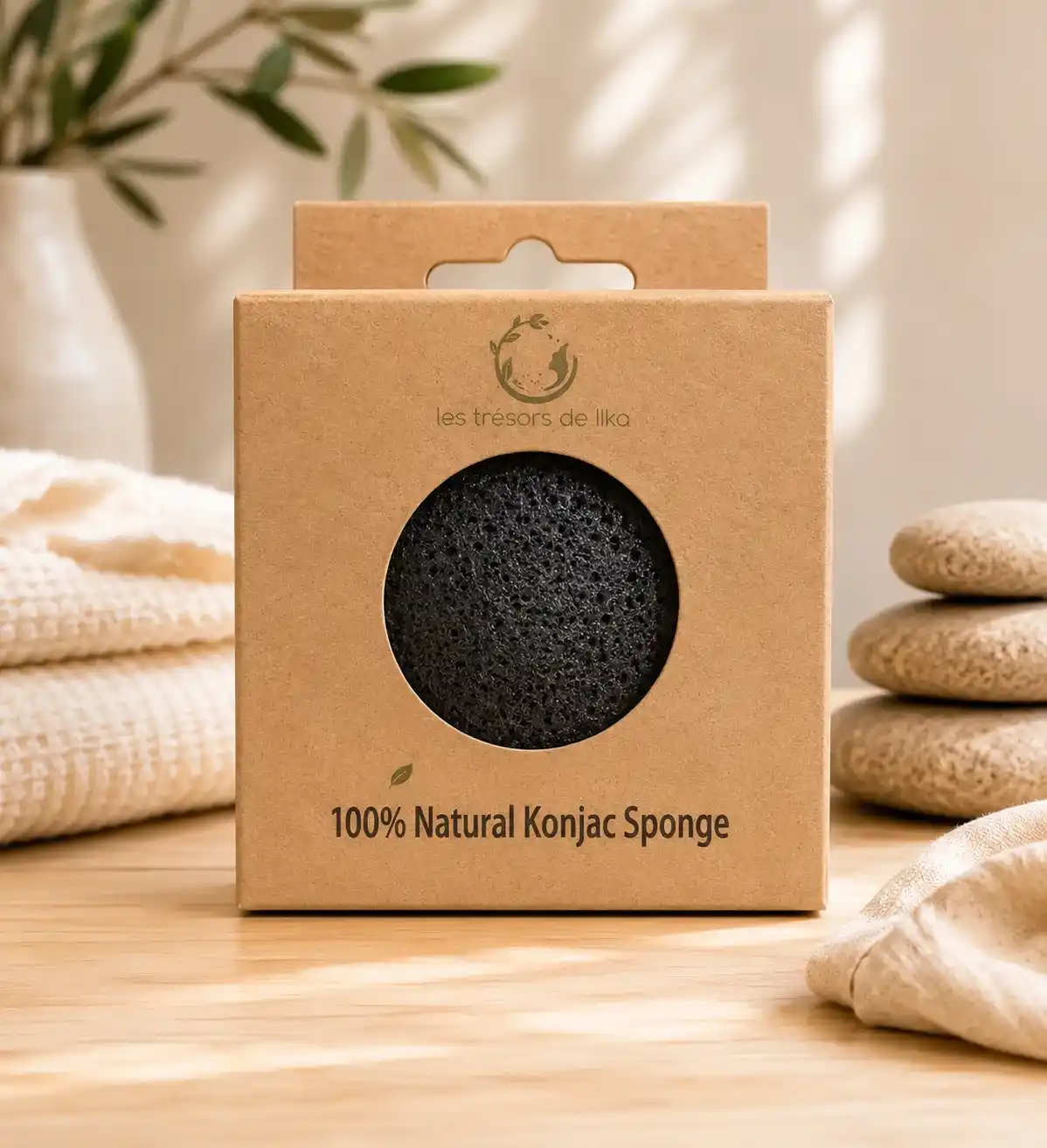 éponge konjac charbon,éponge visage naturelle,konjac charbon actif,nettoyage visage naturel,accessoire skincare coréenne,éponge purifiante visage,konjac peau grasse,Nettoyage doux et purification du visage