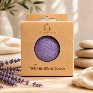 Éponge Konjac Naturelle à la Lavande – Nettoyage doux et apaisement de la peau