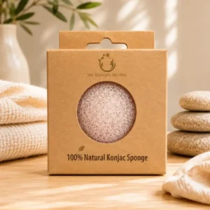 Éponge Konjac Naturelle à la Boue Volcanique – Nettoyage purifiant et peau nette