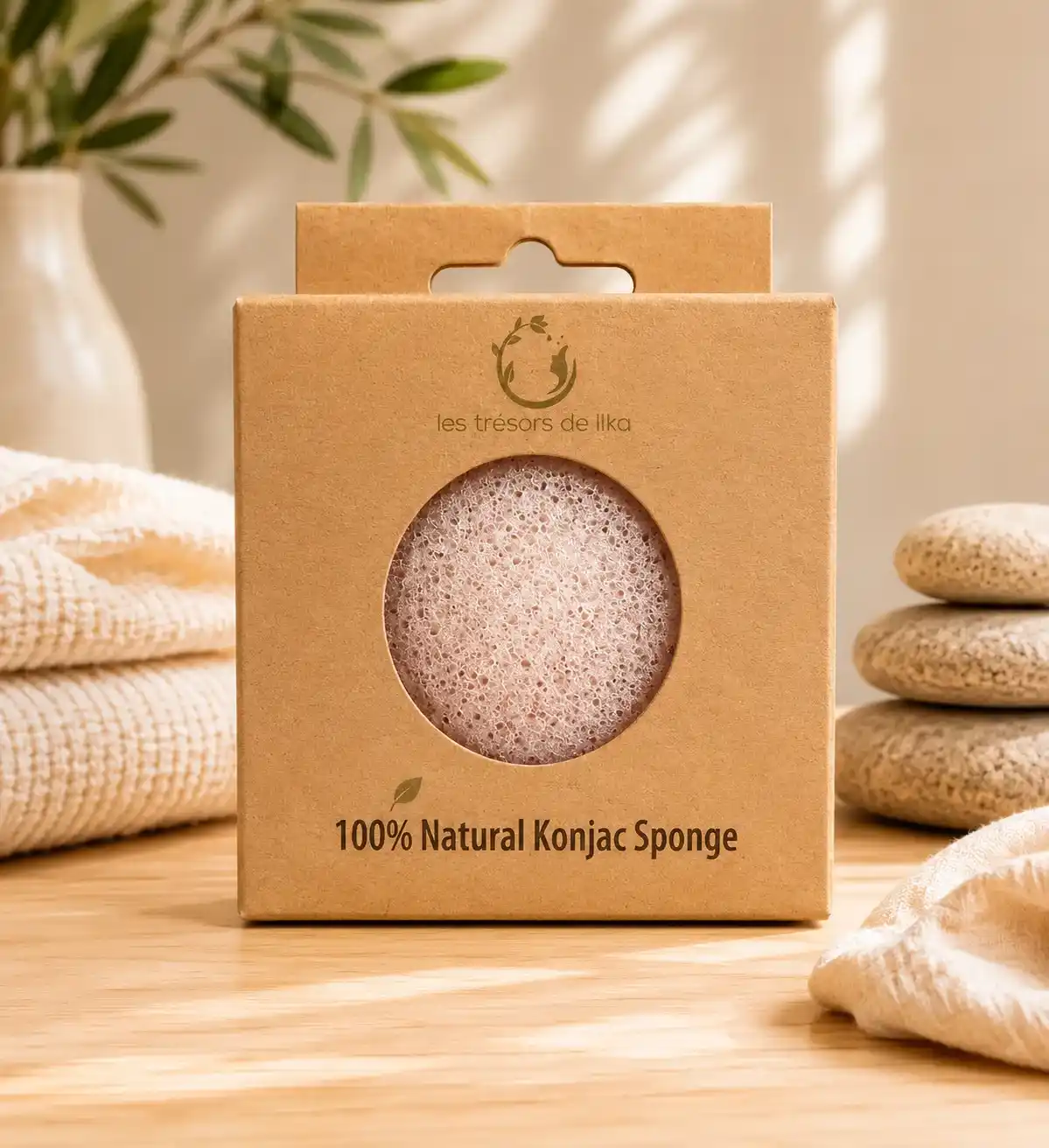 éponge konjac boue volcanique,éponge visage purifiante,nettoyage naturel,éponge exfoliante douce,konjac anti imperfections
