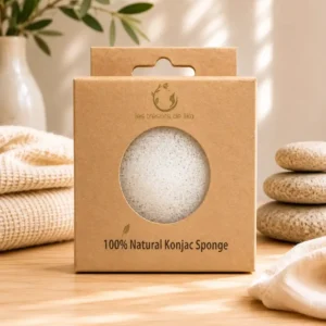 Éponge Konjac Naturelle – Nettoyage doux et exfoliation délicate du visage