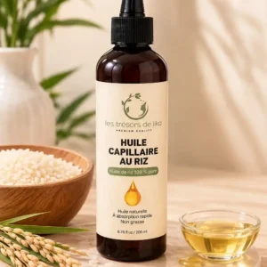 Huile Capillaire au Riz – Pousse, Fortification et Brillance