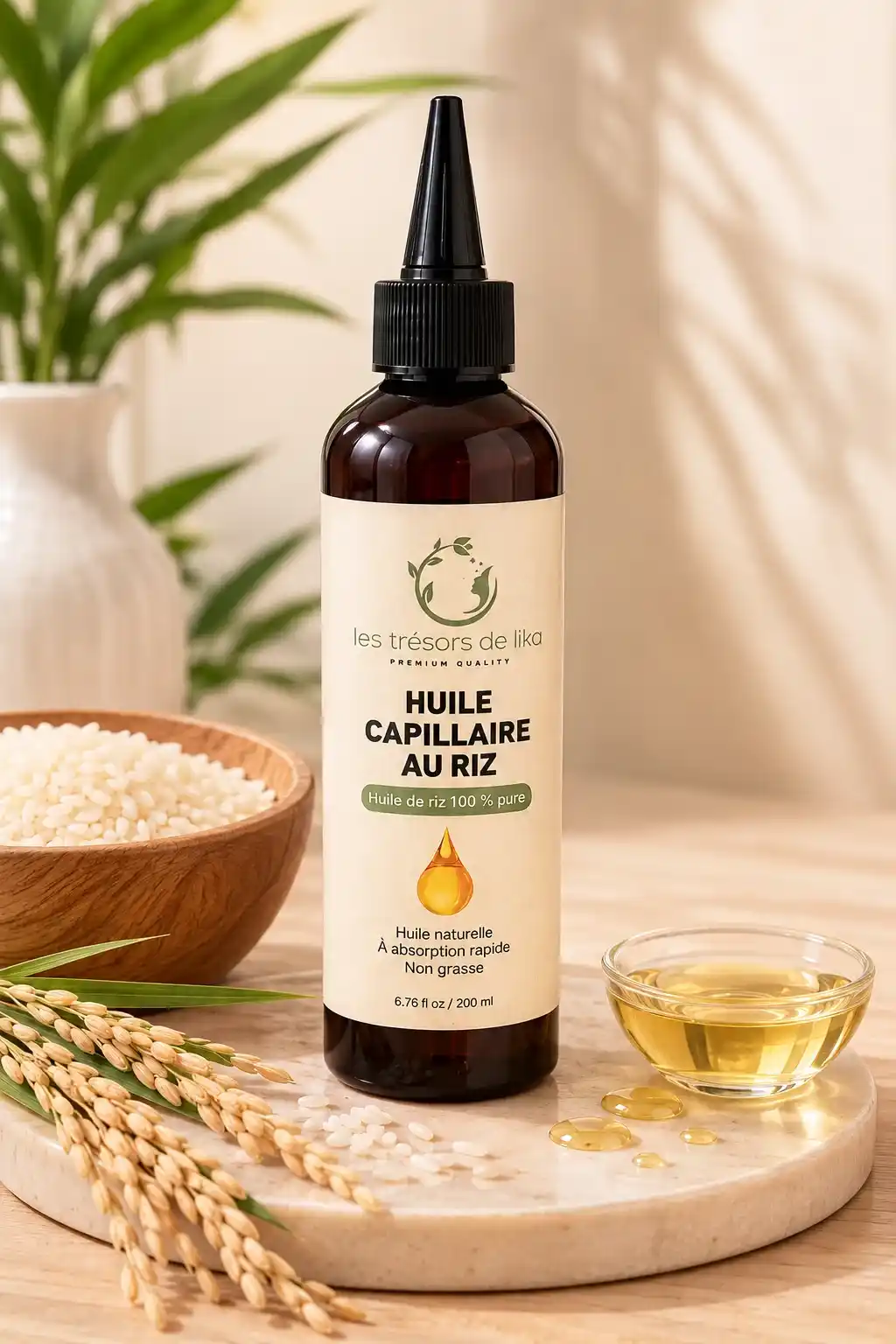 huile de riz cheveux,huile capillaire pousse cheveux,huile de riz pousse cheveux avis,soin anti-chute naturel,accessoire skincare naturel capillaire,Fortification et Brillance