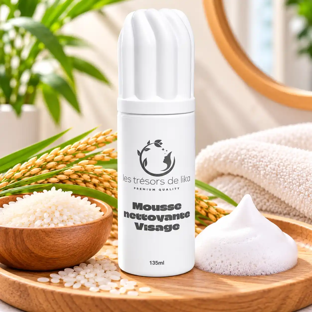 mousse nettoyante visage,mousse nettoyante eau de riz,eau de riz fermentée visage,nettoyant visage riz fermenté,mousse visage,nettoyant visage doux,soin visage eau de riz,nettoyant peau mixte,nettoyant peau grasse,nettoyant peau terne,routine visage,nettoyage visage,soin éclat visage,l’Eau de Riz Fermentée