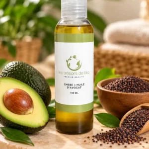 Huile d’Avocat au Chébé – Nutrition et Soin des Cheveux